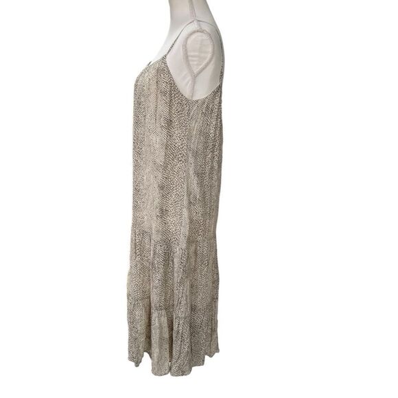 Rails Adora Snake Print Cream Tiered Midi Dress Size Small - Picture 2 of 10